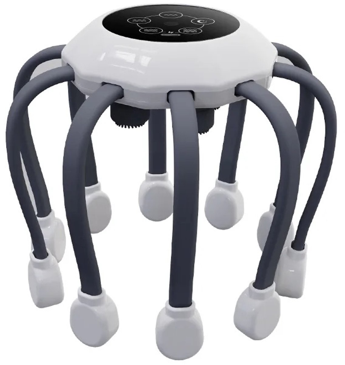 DIMICO - Hoofdmassage apparaat - Head massager - Grijs - 5W - Met timer - 360 graden dekking - 10 massage punten - USB - 4 standen
