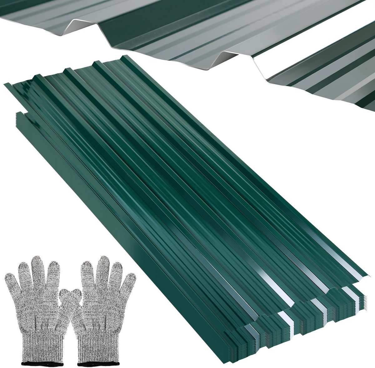 Trapeziumplaten - Dakplaten Golfplaten - Dak en Muur - Verzinkt Metaal - 12 stuks 129x46cm - Groen