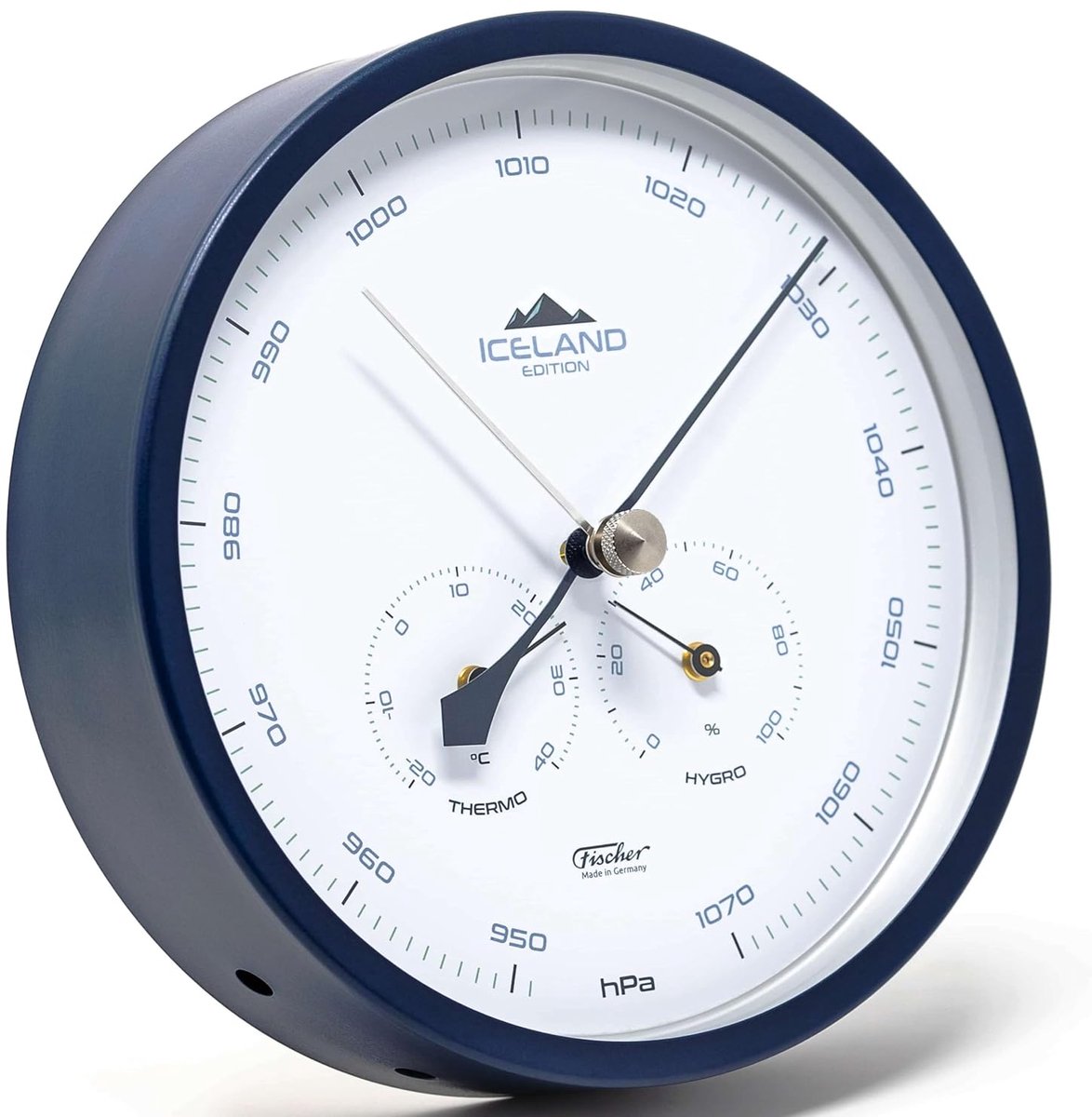 Weerstation RVS met Barometer, Hygrometer en Thermometer - Staalblauw