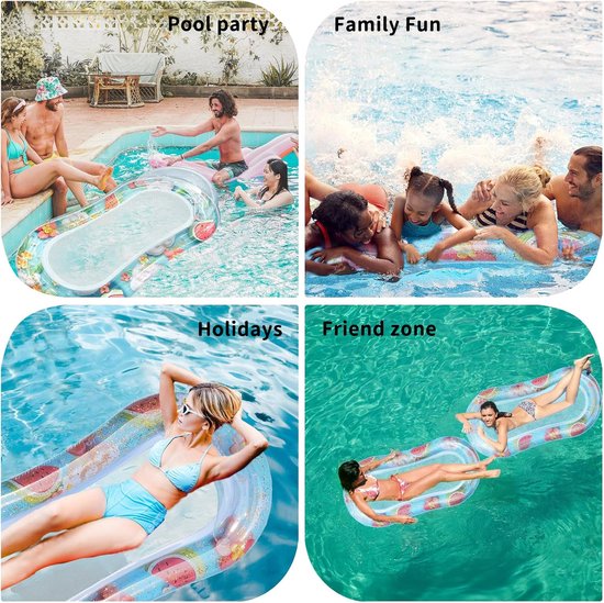 Opblaasbare Waterhangmat met Net - Draagbaar Ligbed voor Zwembad en Zomerplezier — afbeelding 3
