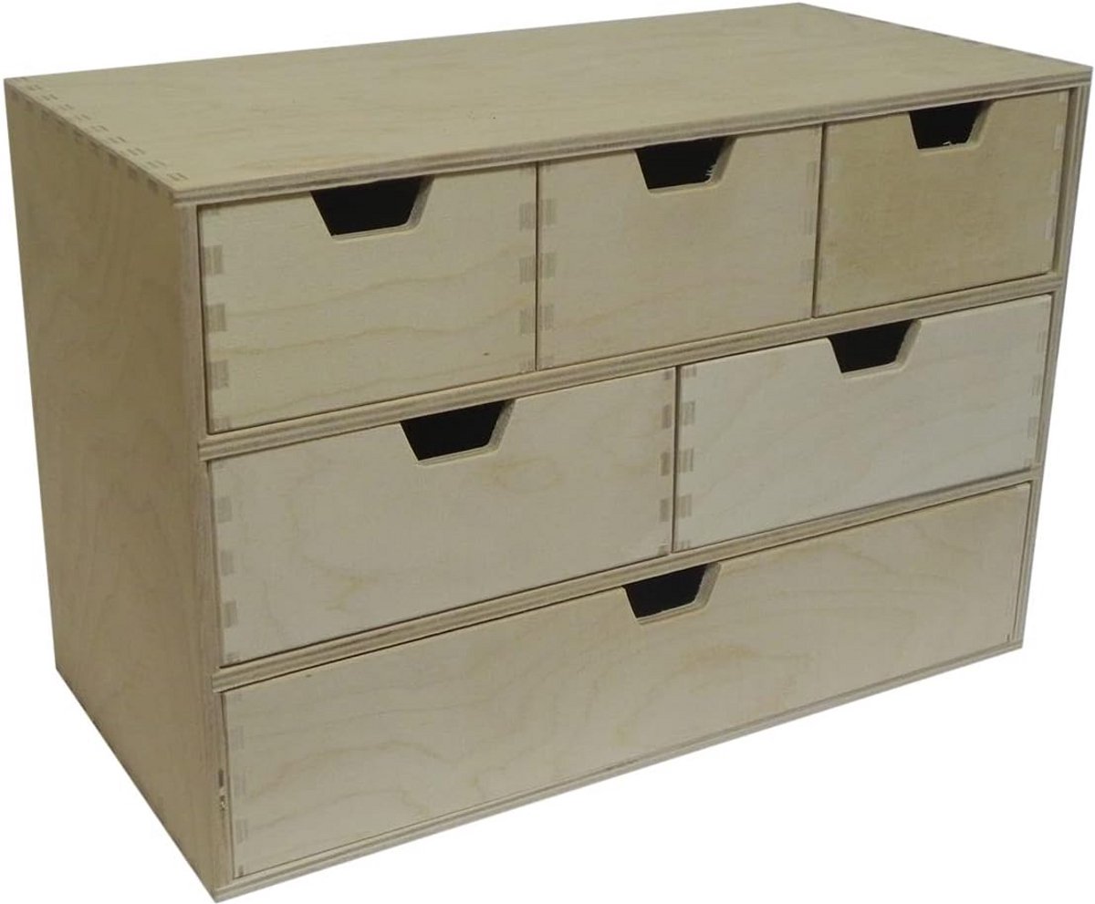 Houten Opbergdoos Zes Schuifladen Hobby Opslag Afmetingen 42x28x20 cm