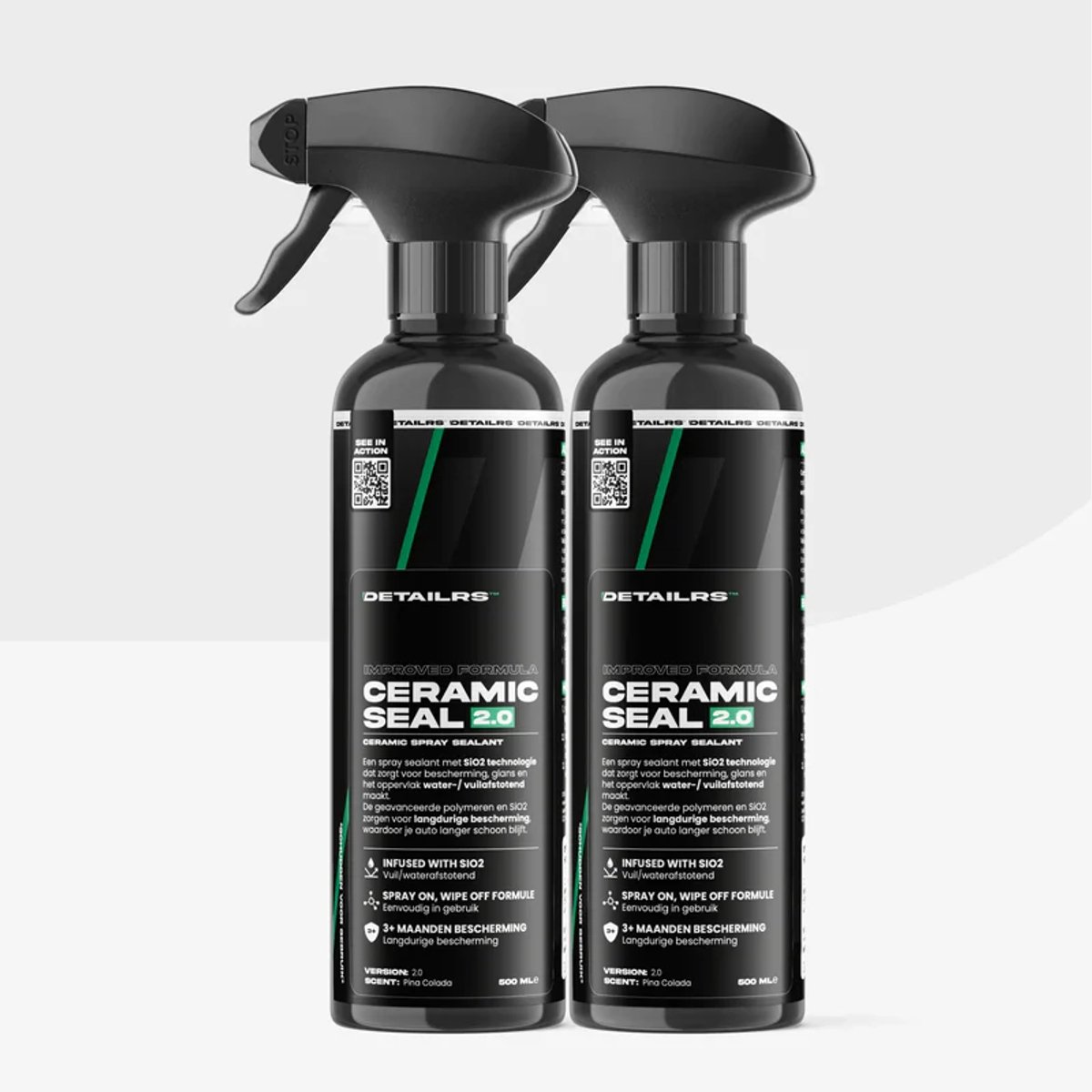 Detailrs Ceramic Seal 2.0 Duo Pack - Autoshampoo - Auto wassen - Autowax - Water & vuilafstotend - Voor Auto & Motor - 500ml