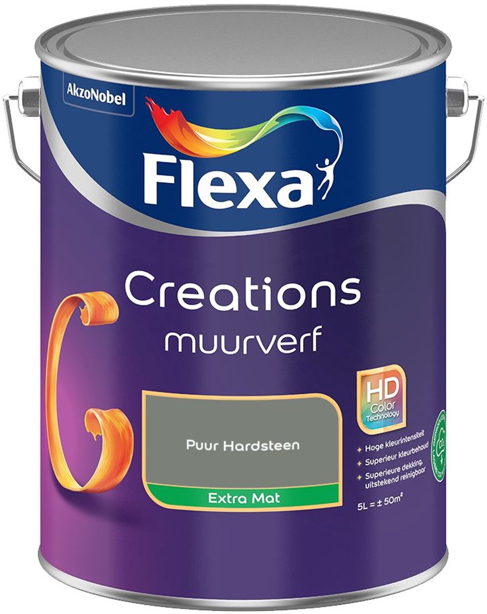 Flexa - Creations Muurverf Extra Mat - Puur Hardsteen - Mengverf - 5 L