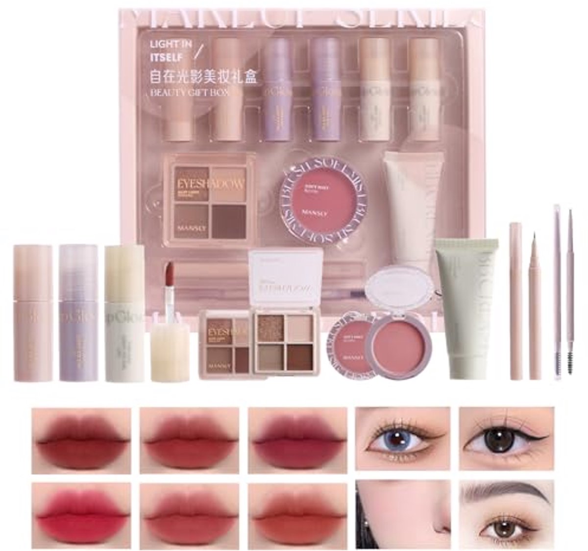 Make-up Set - Compleet 11 Stukken - Multifunctioneel en Duurzaam
