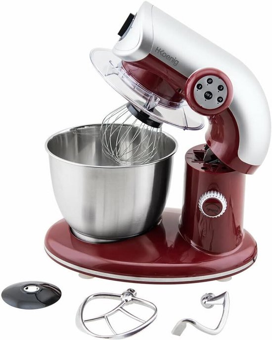 Krachtige Keukenmachine 5.5L met 1000W Motor - RVS Mixer voor Kneed-, Klop- en Mengwerk van Merkloos — afbeelding 4