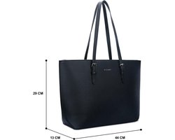 Dames Schoudertas Shopper Groot - Waterdichte Handtas met Rits voor Werk of School (A4)