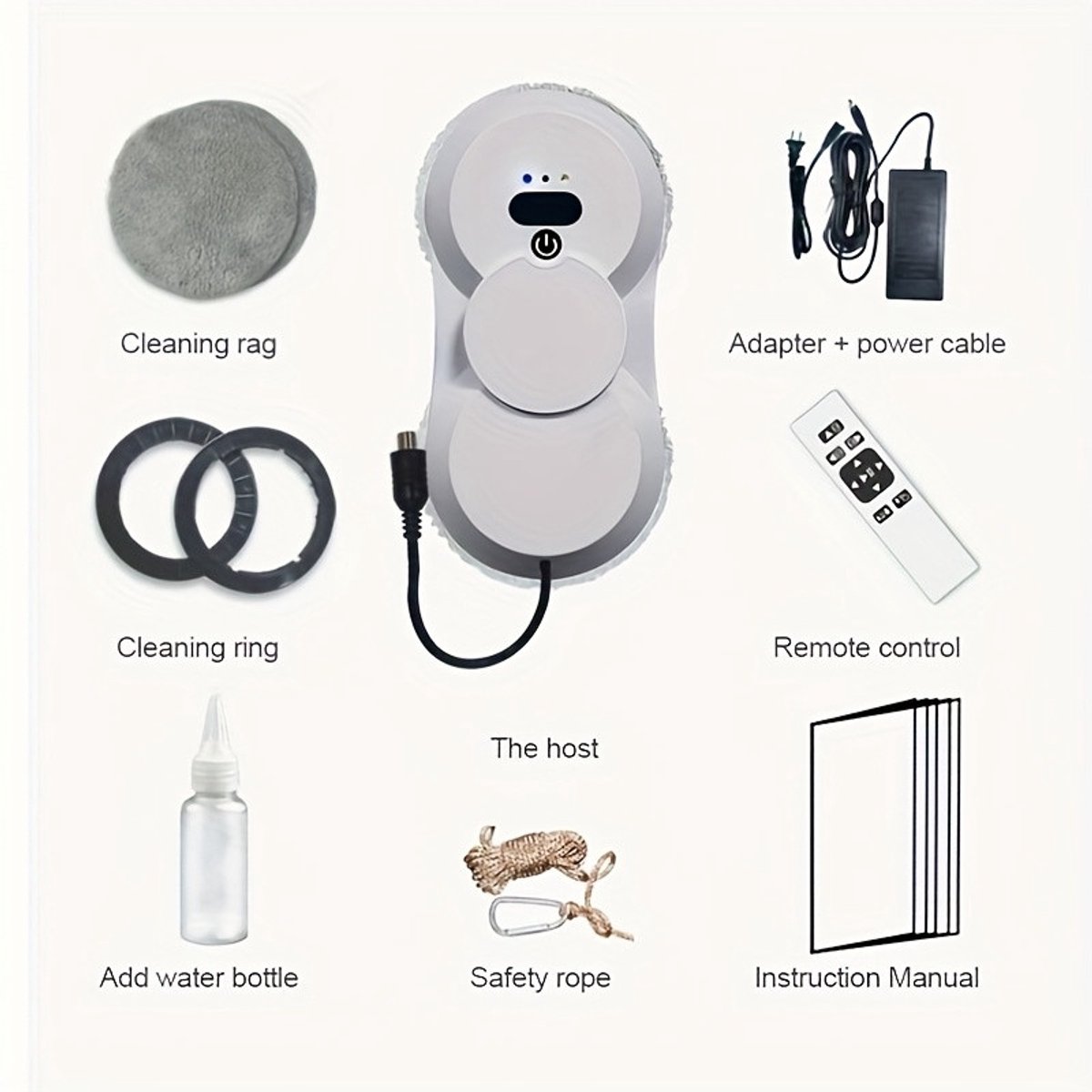 Ramenreinigingsrobot met 5600Pa Zuigkracht – Automatische Raamreiniger met Afstandsbediening – Oplaadbare Lithium Batterij – Voor Glas, Ramen en Spiegels
