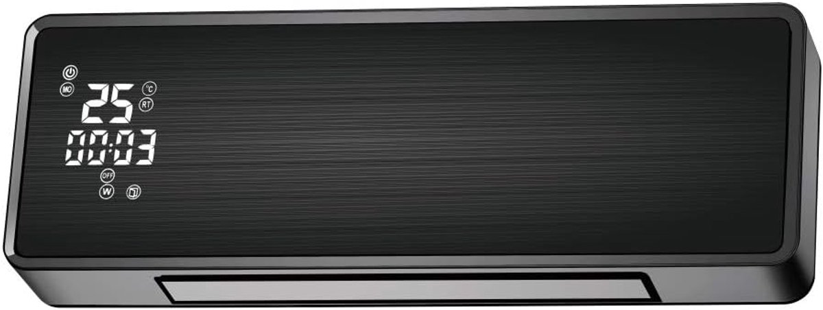 Keramische Splithoogteverwarming met Wifi en Timer - Zwart Glas Paneel