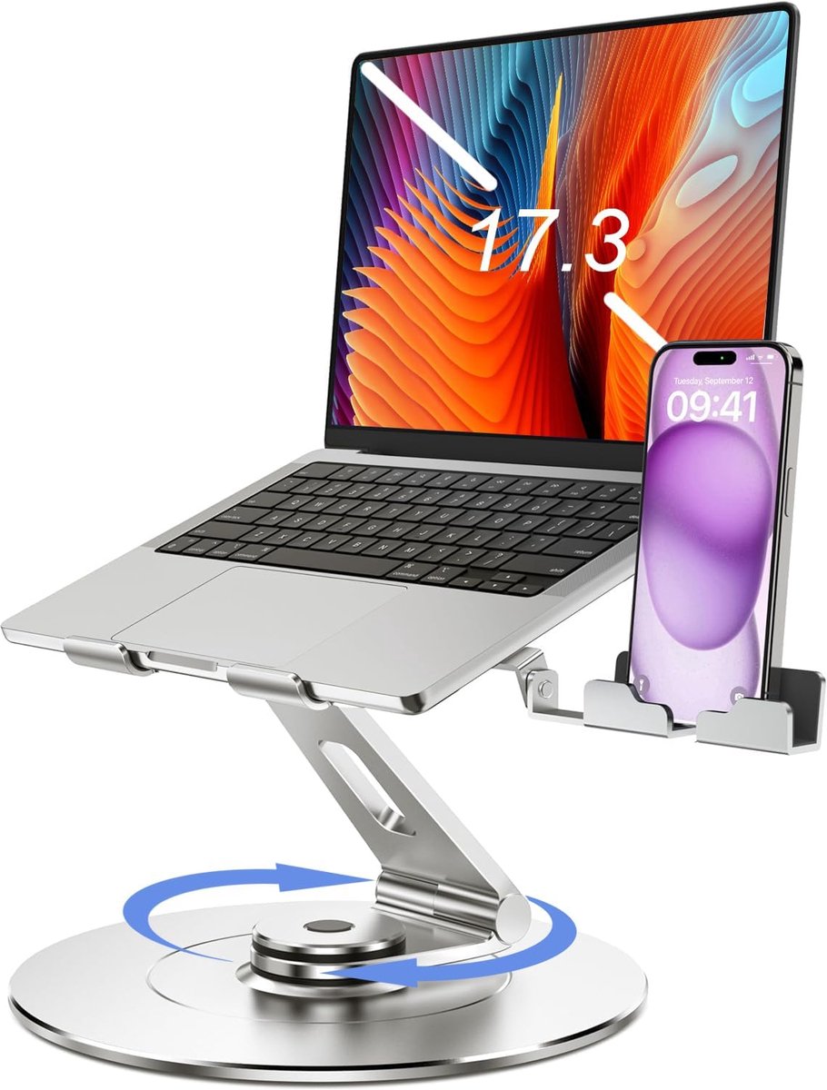 Verstelbare Laptopstandaard met 360° Rotatie voor Ergonomisch Werken