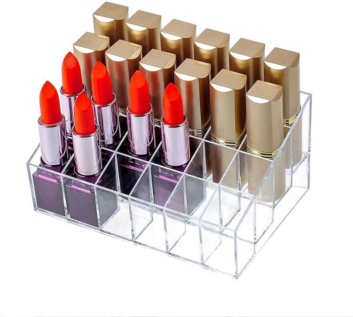 Transparante Make-up Organizer met 24 Vakken voor Lippenstift en Cosmetica