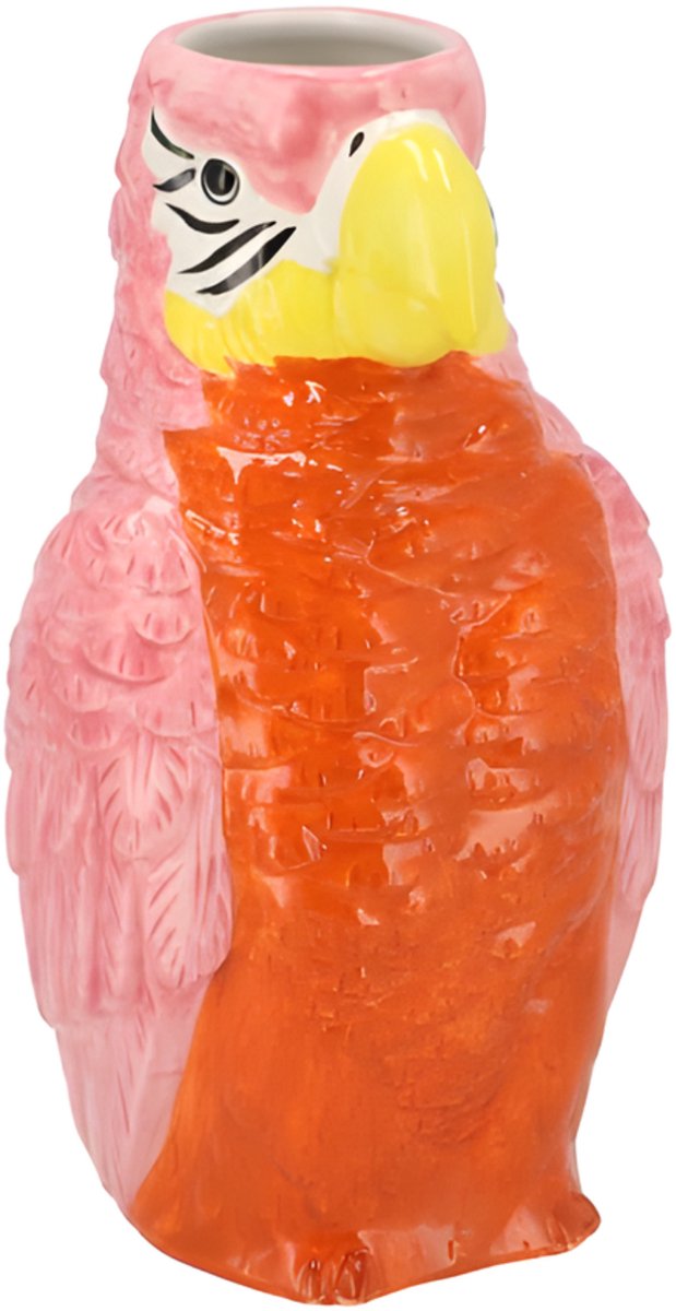 DK design Bloemenvaas Papegaai - Kyra - oranje - keramiek - 13 x 23 cm - bloemenvaas Lente