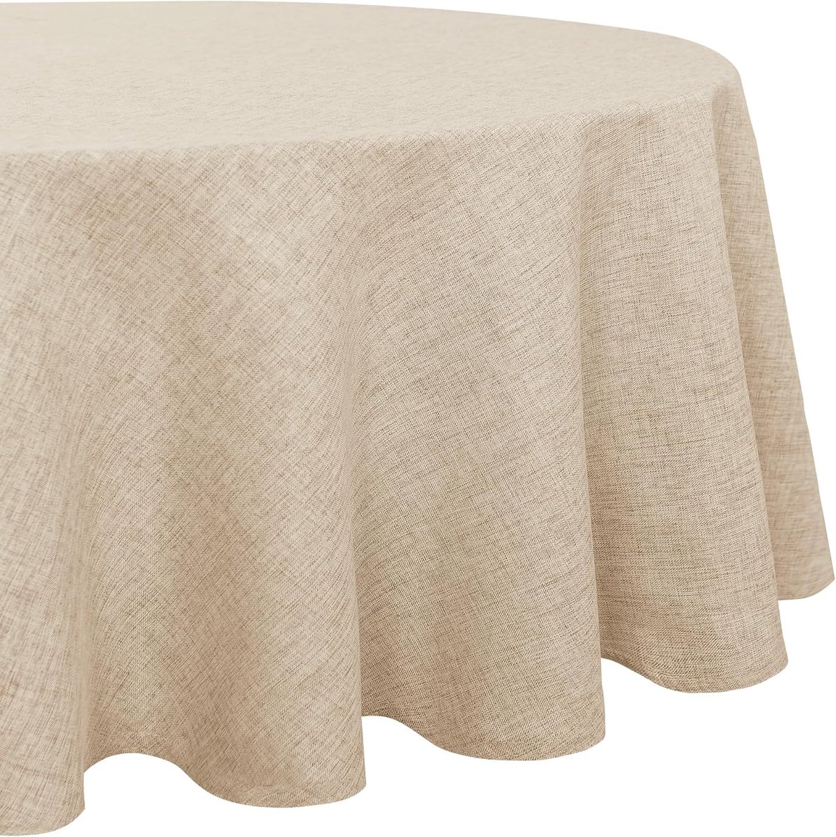 Ronde Tafelkleed Linnenlook Beige 140 cm - Waterafstotend en Wasbaar