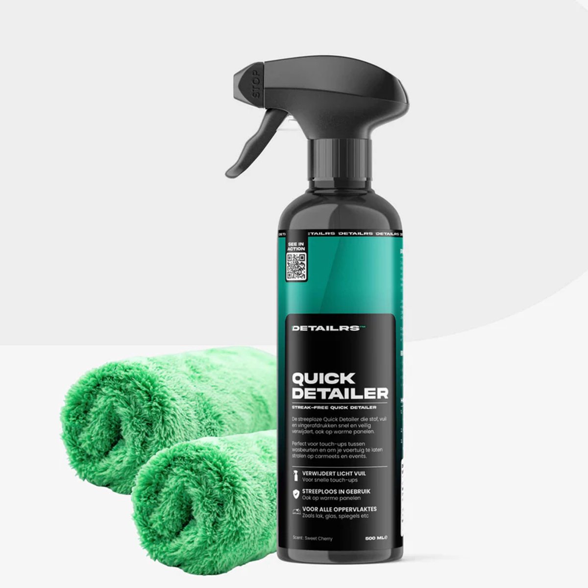 Detailrs Quick Detailer Set - Car detailing - Inclusief Microvezeldoek - Auto wassen - 500ml