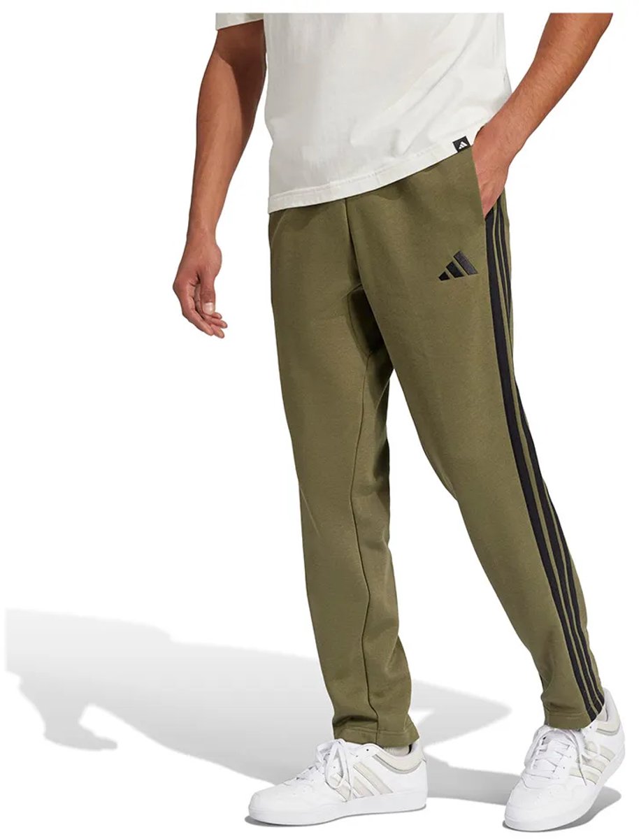 Adidas Essentials 3 Stripes Open Hem Fleece Joggers M Regular Man Zwart
