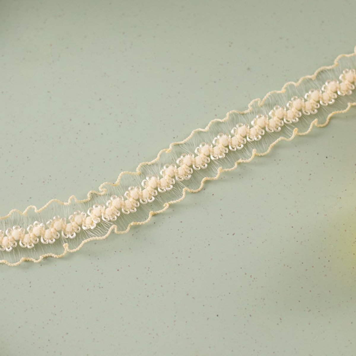 Elastisch Nylon Zierband - Kronenmuster - 2 cm Breed, 50 Yards Lengte