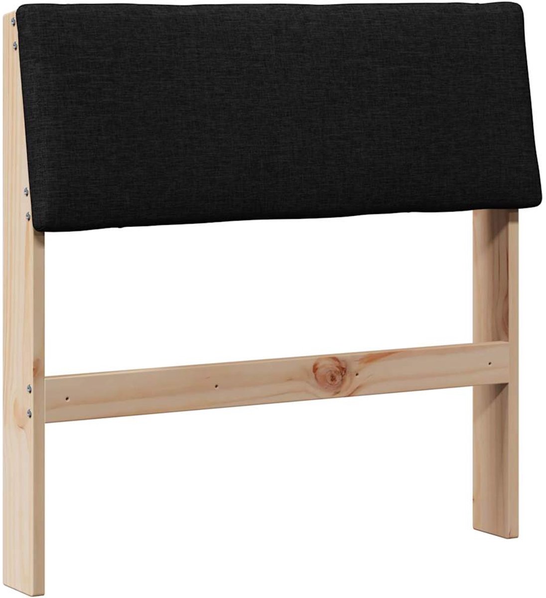 vidaXL Gestoffeerd - hoofdbord - Zwart - 80 - cm - Massief - grenenhout