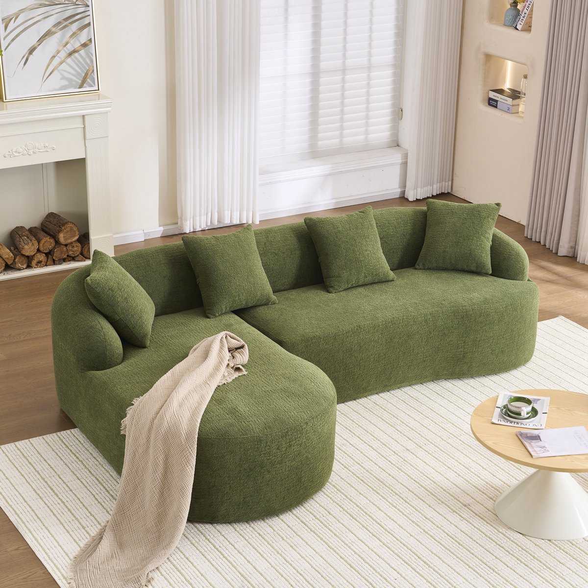 HAUSS SPOLE Hoekbank - Modulair Sofa Met Gebogen Longchair - Zonder Montage - Voor Woonkam