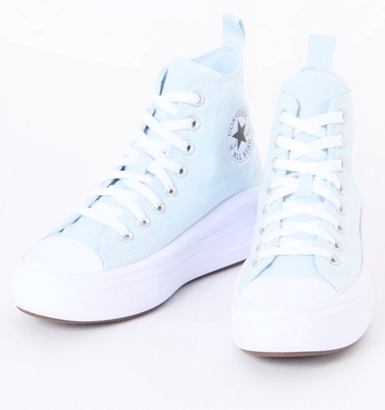 Converse Junior Chuck Taylor All Star Move Platform Sneaker Van Canvas - Licht Blauw - Maat 35.5