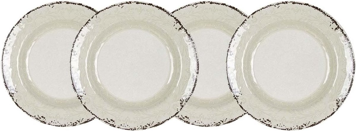 Set van 4 Diepe Borden Beige Camping en Buiten - Antislip