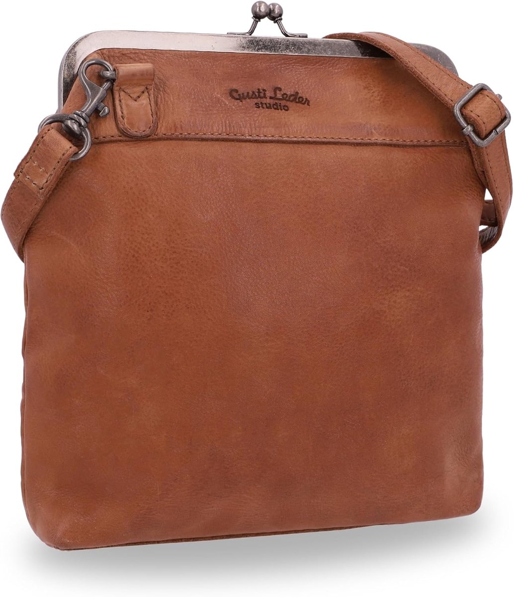 Leren Schoudertas Dames Medium - Vintage Bruin Echt Leer, Krasbestendig, Verstelbare Riem