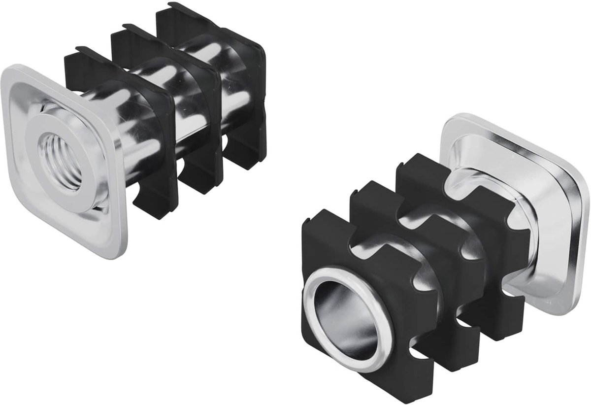 vidaXL - Draadbuis - Insert - 2 - pcs - Zwart - en - Zilver - 15,8 - x - 15,8 - x - 22,5 - mm