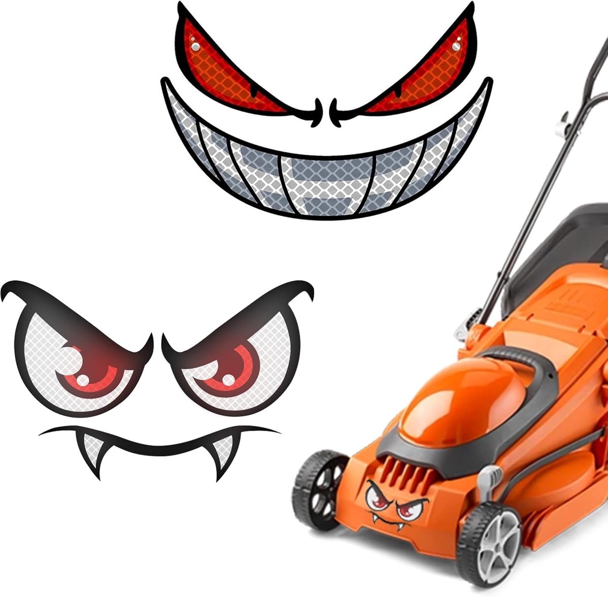 Set van 2 Reflecterende Motorhelm Stickers Robotschedel Ontwerp
