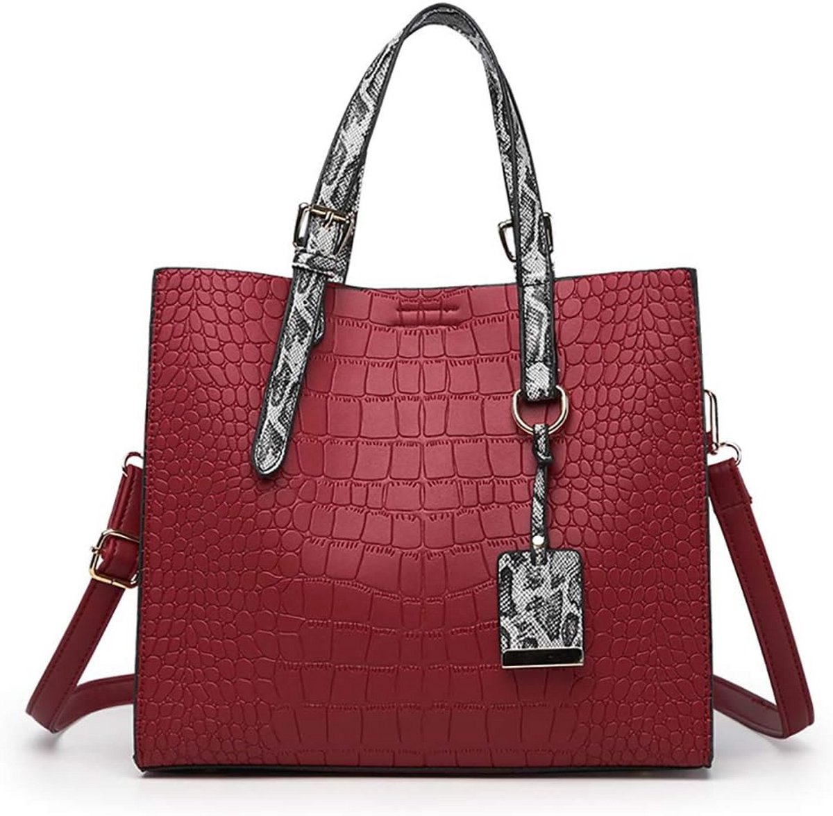 Dames Handtas Krokodillenpatroon Schoudertas Crossbody Tas PU Leer