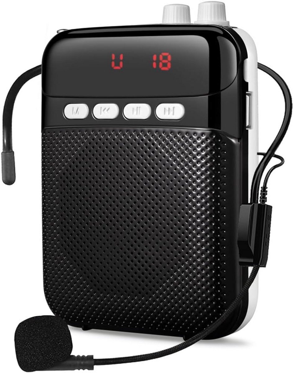 Oplaadbare Persoonlijke Spraakversterker met Microfoon en Headset voor Presentaties