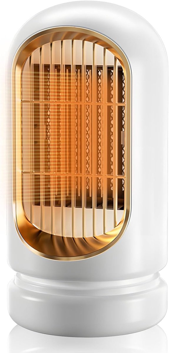 Stille mini ventilatorverwarming met 1200W vermogen en veiligheidsfuncties
