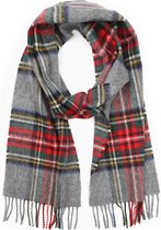 Écharpe à carreaux en laine mérinos Grijs multicolore - Taille unisexe - 175 x 25 cm - Motif à carreaux