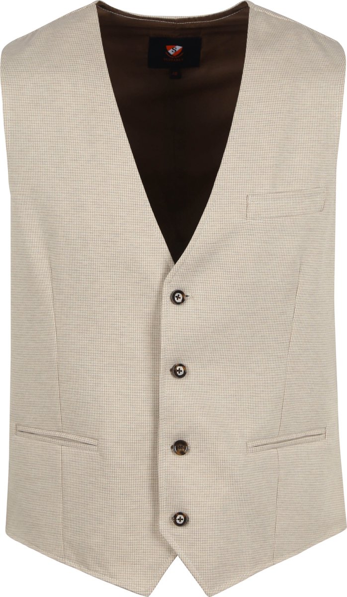 Suitable Gilet Gris Beige - Maat 48 - Heren
