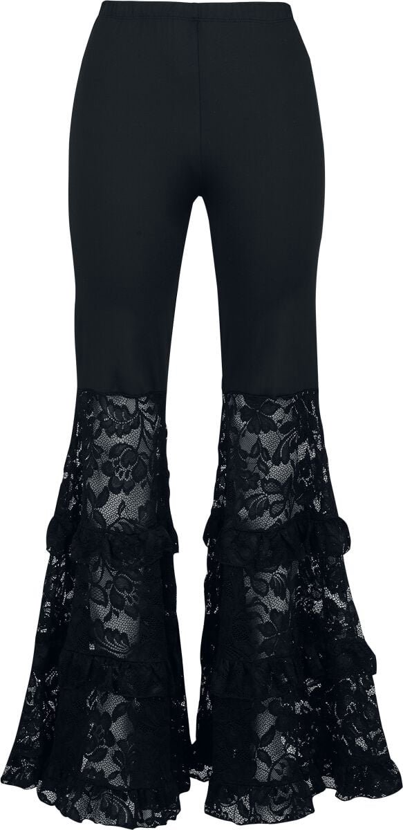 Gothicana Zwarte stof broek met elastiek - Dames - M
