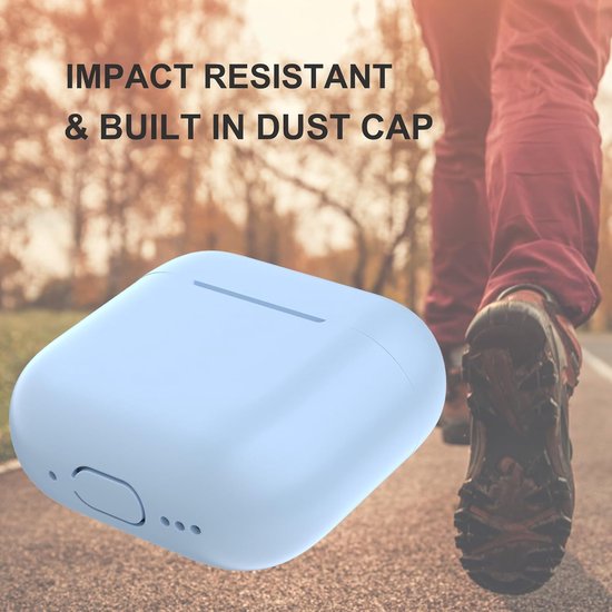 Hoes voor Airpods 4, dun beschermend Silicone Case voor AirPods 4th 2024 (USB-C) Skin Front LED zichtbaar siliconen hoesje, Lichtblauw — afbeelding 5
