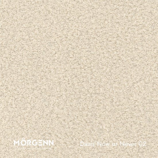 Textuur van lichtbeige bouclé stof met een gedetailleerd krullend patroon. Mörgenn.