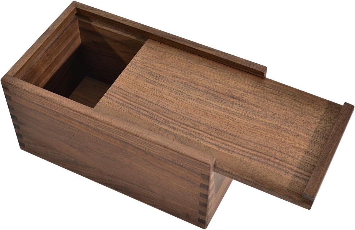 Houten Kist met Schuifdeksel voor Opslag - Geschenkdoos voor Bruiloft, Hobby en Thuis