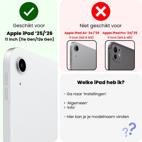 Étui pour iPad 2025, étui à trois volets avec protection d'écran, étui pour iPad 11, étui à Hardcover, Bookcase à livres - Graffity