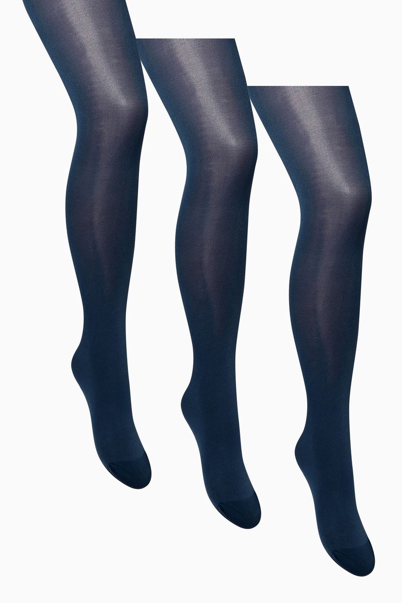 Next - Dames - Set van 3 ondoorschijnende panty's van 40 denier - Blauw