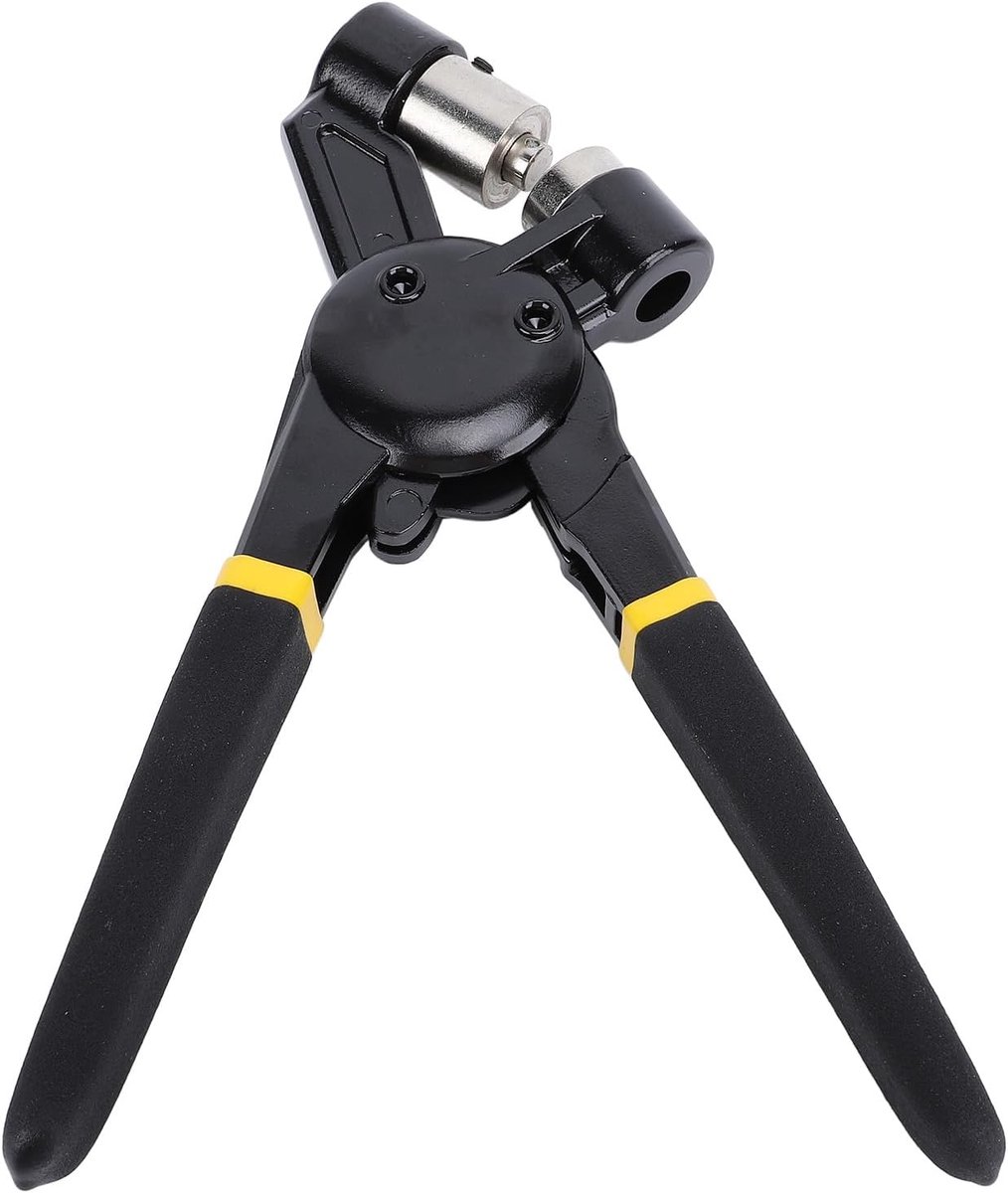 Handmatige Druktang - Oogjespers Klinktang - Materiaal Bevestigen - Ergonomisch Handvat - 10 mm Ponsdiameter - Grijs