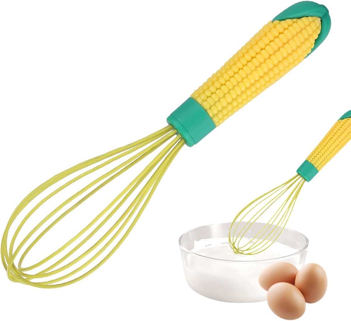 Keukengarde - Mengen kloppen - Beslag maken - Krasvrij kookgerei - 26 cm lengte - Maïs