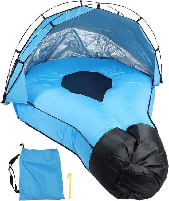 Opblaasbare Lounger - Luchtbank Strandbed - Buiten Ontspannen - Afneembaar Zonnescherm - Extra Groot — afbeelding 5