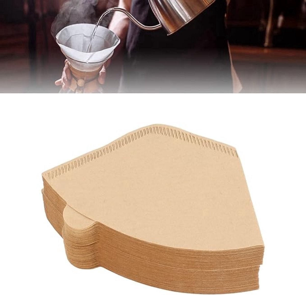 Koffiefilters Vorm voor 1-2 Kopjes, Natuurlijke Vezels, Conisch Ontwerp