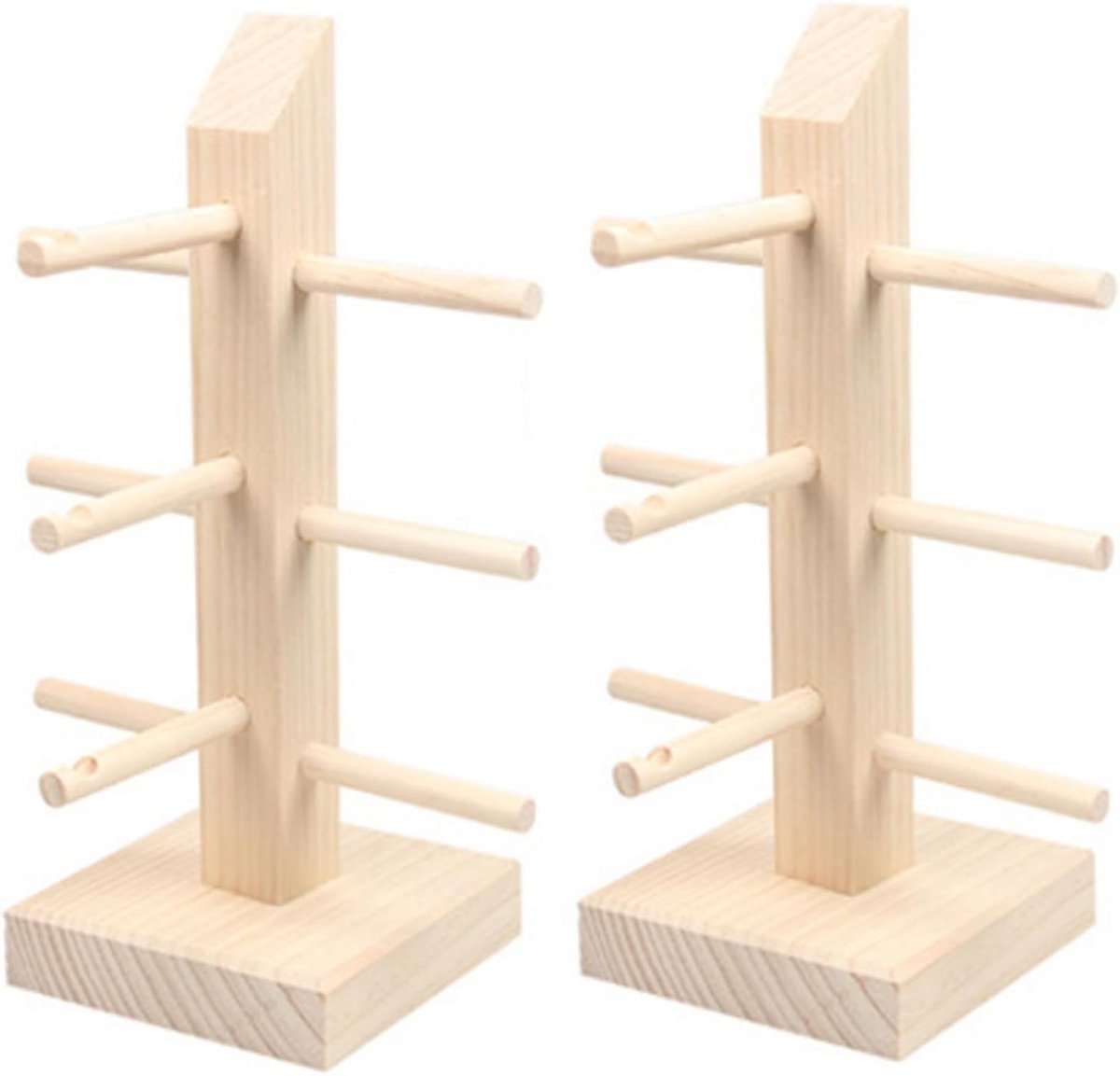 Brillen Display - Houten Standaard - Optische Opslag - Stabiele Basis - Hoogte 23 cm - Houtkleur