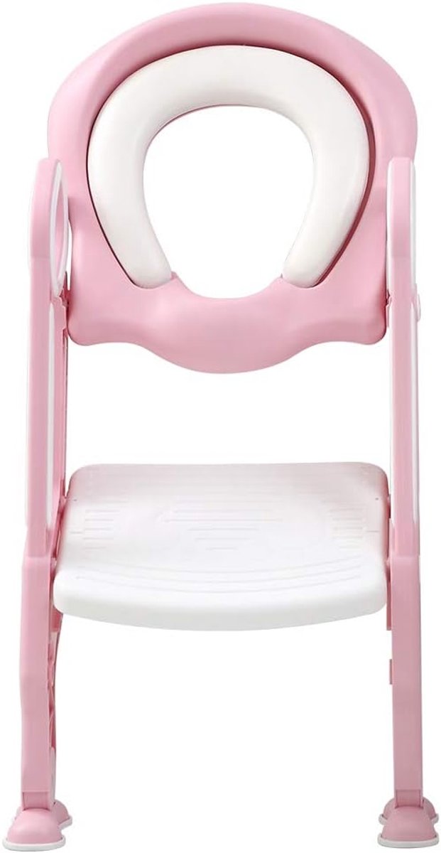 Kinder Toiletbril - Potty Trainer - Zindelijkheidstraining Kind - Opvouwbaar en Verstelbaar - 38-42 cm - Roze Wit