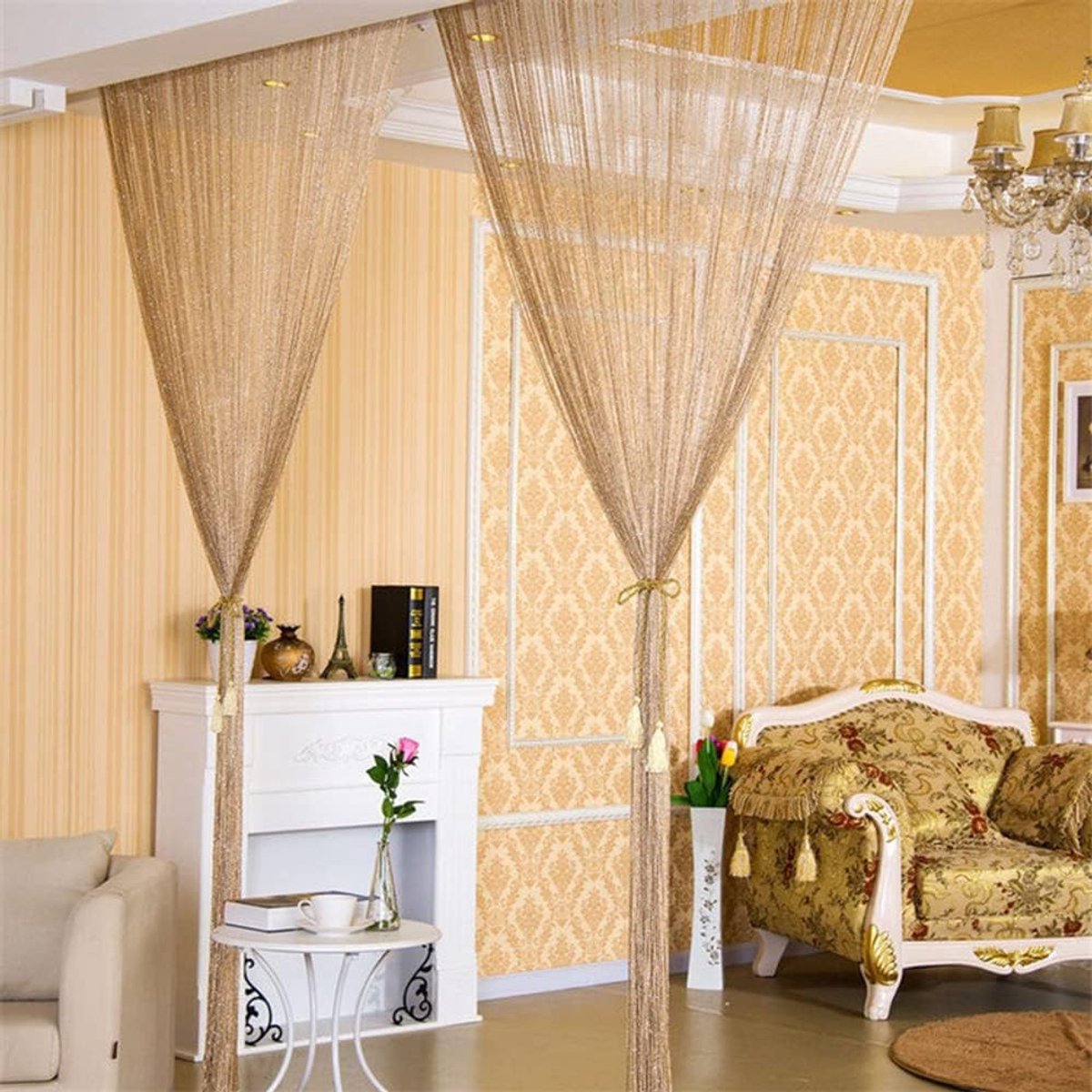 Decoratieve Gordijnstof - Lichtgewicht Paneel - Raambekleding - Lichtelastische Draad - 100x200 cm - Goud