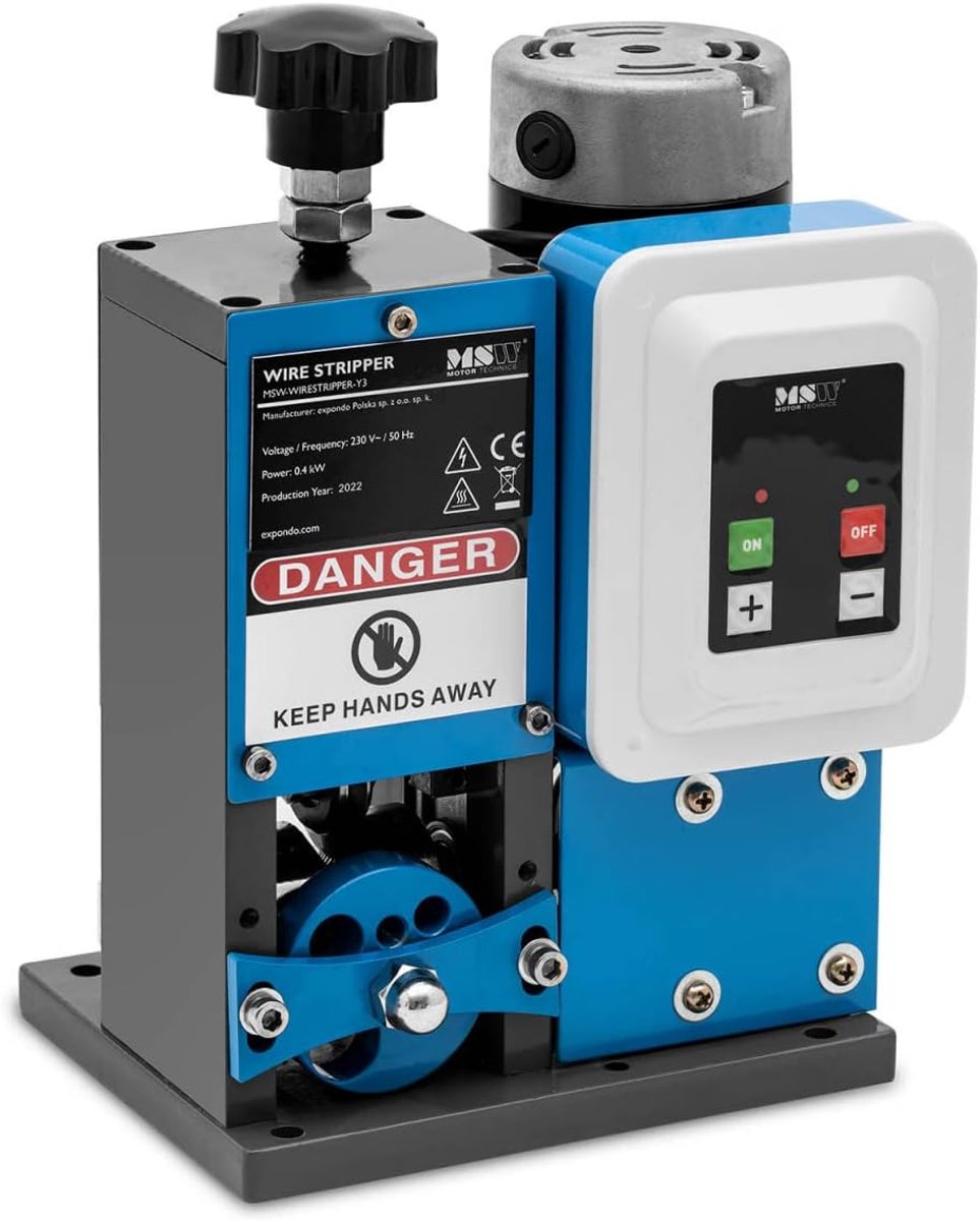 Kabelschilmachine Elektrisch - Draadstripper Apparaat - Snel Isolatie Verwijderen - Automatische Kabelinvoer - 40 mm Kabeldikte - Blauw