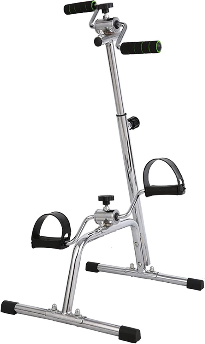 Hometrainer Arm Been - Oefenfiets - Thuistraining - Verstelbare Weerstand - 95x53x40cm - Zilver