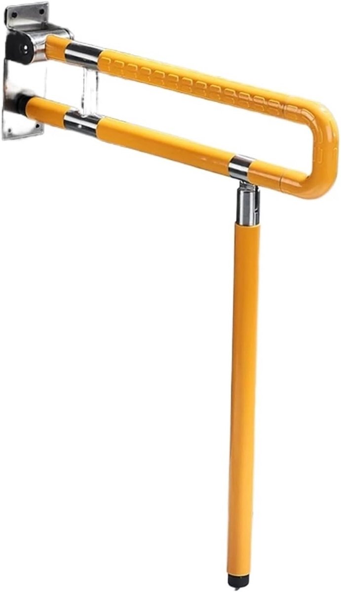 Opvouwbare toiletbeugel - Badkamerhandgreep - Veiligheid in huis - Inklapbaar ruimtebesparend - 75cm - Geel