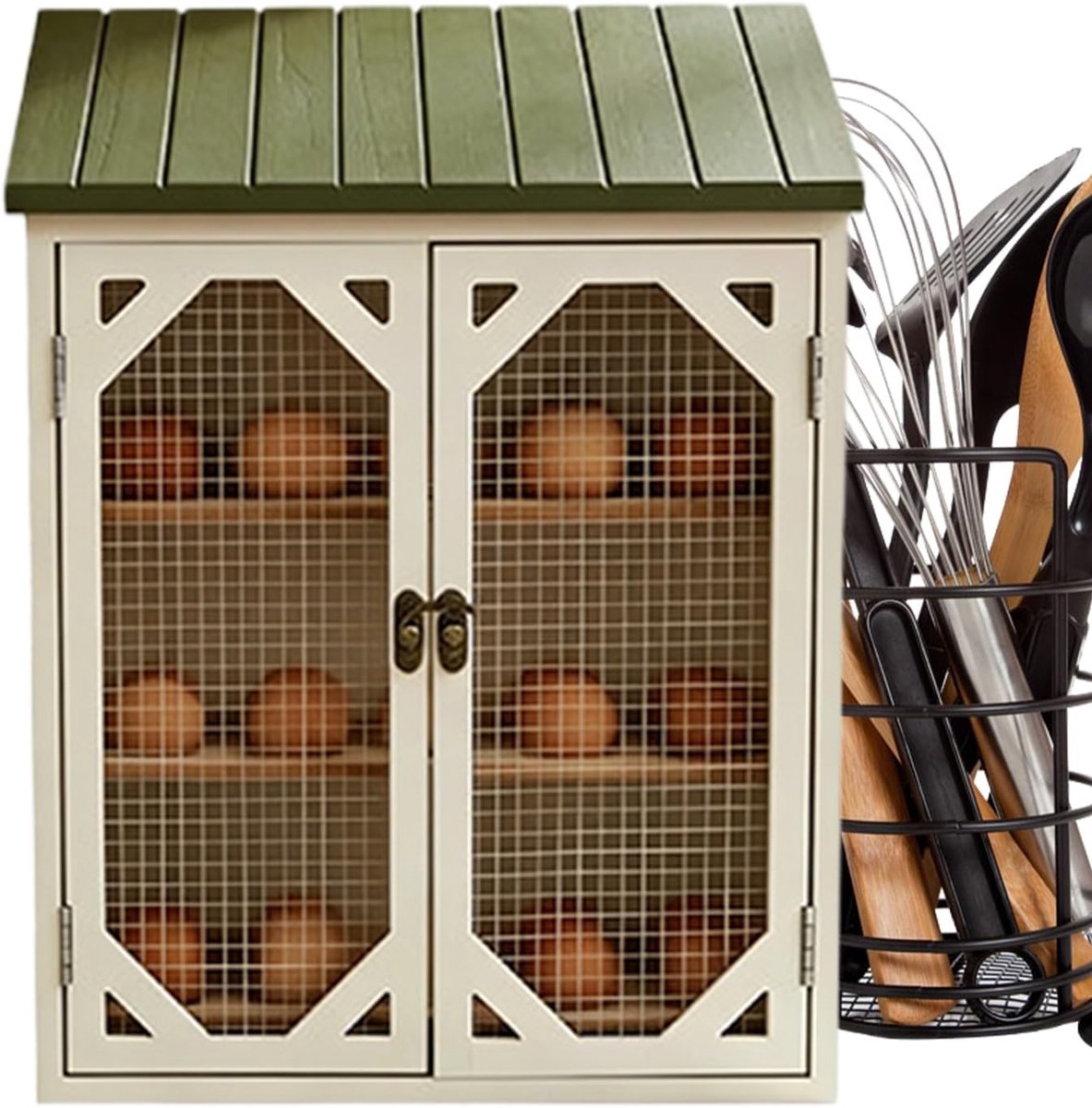 Verse Eierhouder - Eierdoos Kast - Keuken Organiseren - Landelijke Stijl - 35 cm Lengte