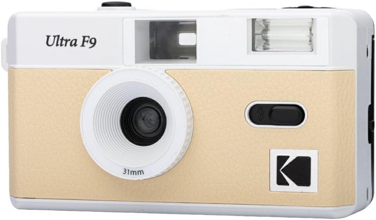 Herbruikbare filmcamera - Analoge camera - Momenten vastleggen - Vaste 31mm F/9 lens - Compact ontwerp - Beige