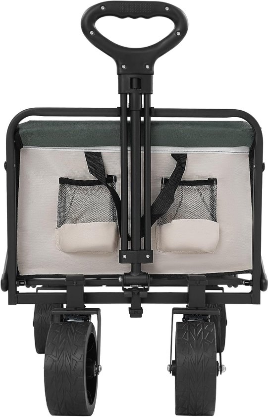 Opvouwbare bolderkar - Handwagen transportwagen - Buitenshuis transport - 115 kg draagvermogen - 895 x 51 cm - Kaki van Opvouwbare Bolderkar — afbeelding 4